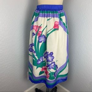 Vintage 80’s/90’s Blue, Pink, & Purple Floral Skirt